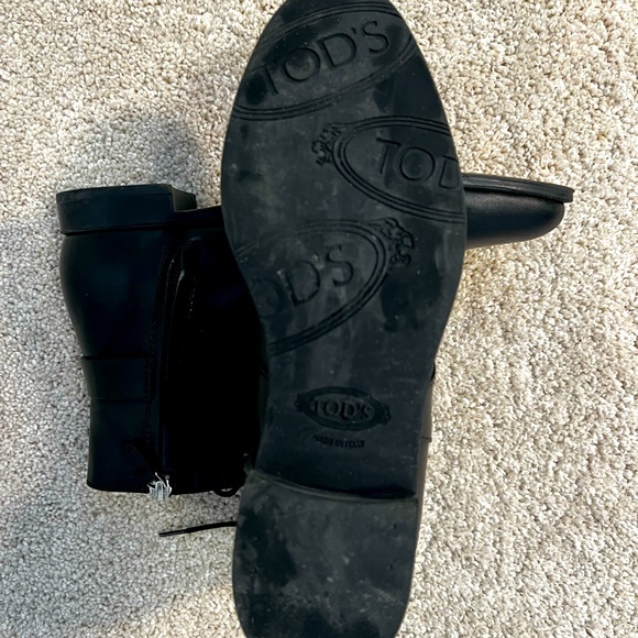 TOD’S Lace-Up Ankle Boots in Black Leather Size 38 (US 7.5) - Picture 2 of 3